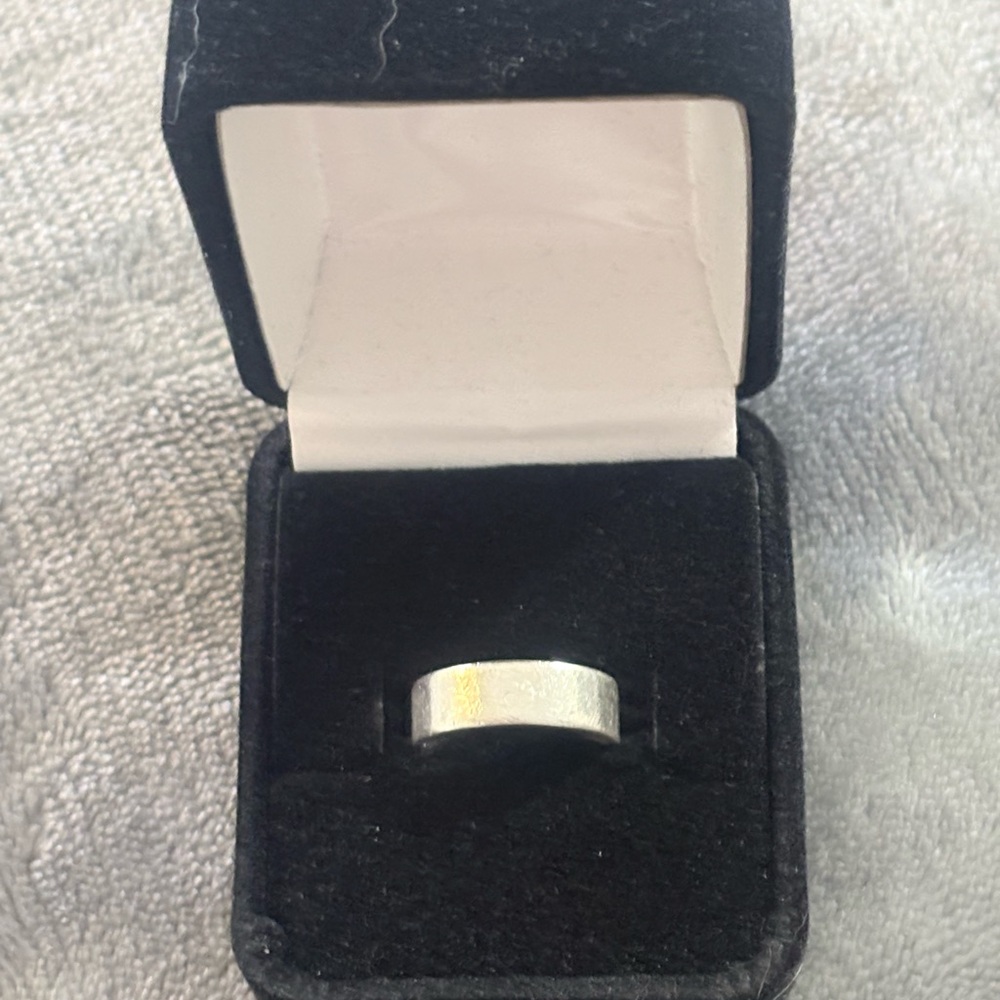 Polished Silver Wide Band Ring for Women